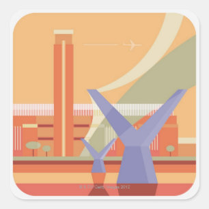 Adesivo Quadrado Tate Gallery e Millennium Bridge