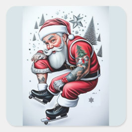 Adesivo Quadrado Tattoo Santa Claus