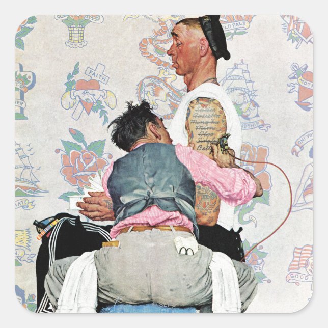 Adesivo Quadrado Tatuador (Frente)