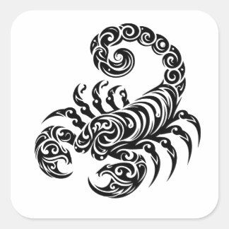 Adesivo Quadrado Tatuagem tribal de escorpião