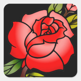 Adesivo Quadrado tatuagem vintage rosa