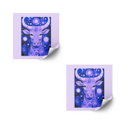 Adesivo Quadrado Taurus Stickers: Conjunto roxo de touro