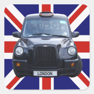 Adesivo Quadrado Táxi de táxi preto de Londres