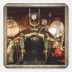 Adesivo Quadrado Táxi do motor de vapor