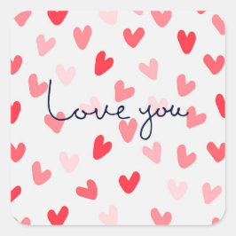 Adesivo Quadrado Te Amo