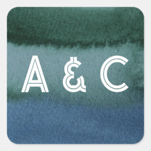 Adesivo Quadrado Teal Azul Minimalista Moderno