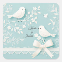 Teal pálido com rendas românticas e casamentos de