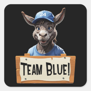Adesivo Quadrado Team Blue - Vote Democrata