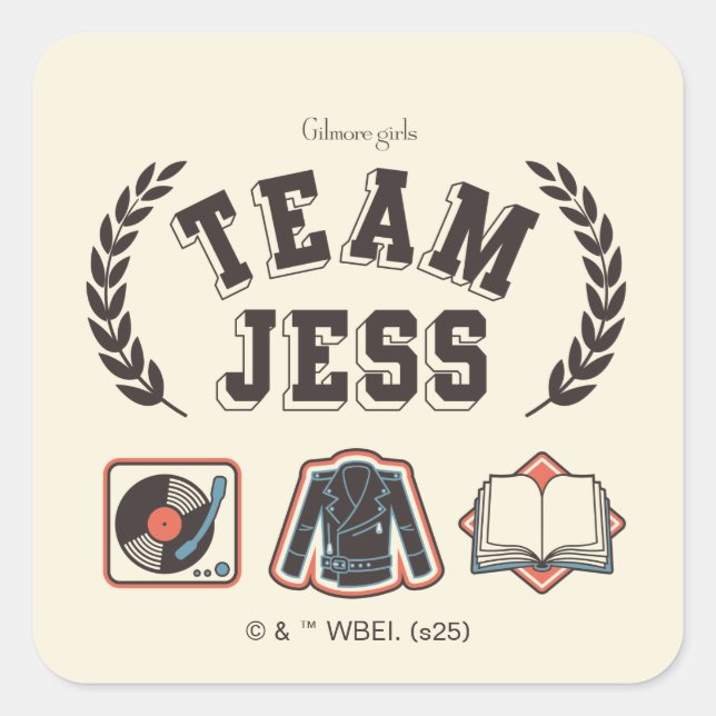 Adesivo Quadrado Team Jess Gilmore Girls Design (Frente)
