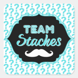 Adesivo Quadrado TEAM Staches Blue Gender Reveker