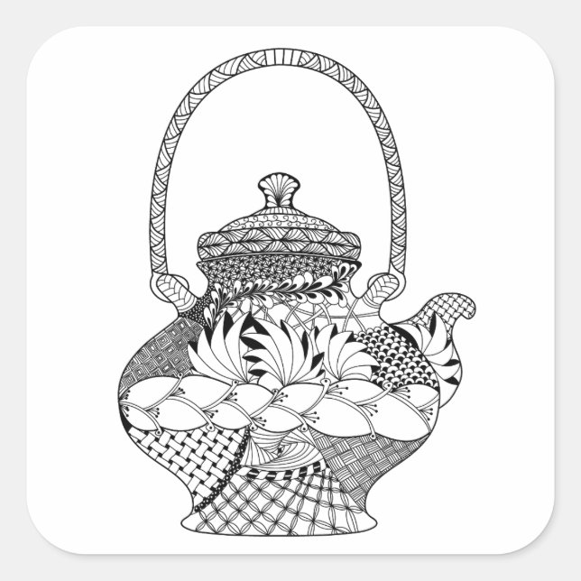 Adesivo Quadrado Teapot Doodle (Frente)