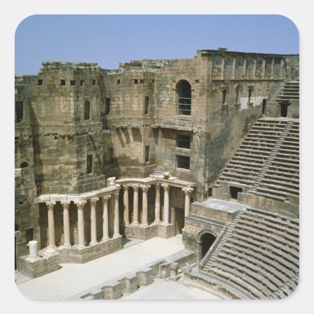 Adesivo Quadrado Teatro romano em Bosra, Síria (Frente)