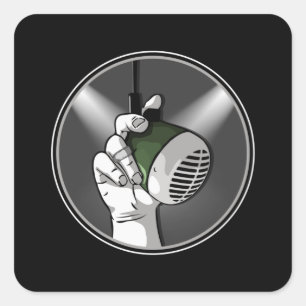Adesivo Quadrado Techno Music DJ Rave Eletro Trance Idea