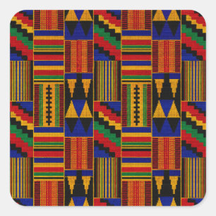 Adesivo Quadrado Tecido Kente Estilo Africano