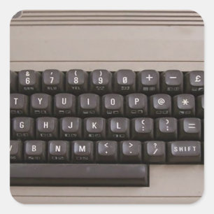 Adesivo Quadrado Teclado de computador retro do vintage?