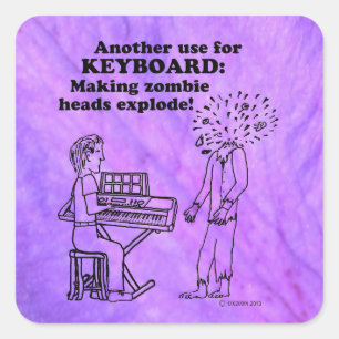 Adesivo Quadrado Teclado Zombie Explodir Padrão Quadrado