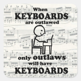 Adesivo Quadrado Teclados com Vinheta Quadrada Não Autorizada