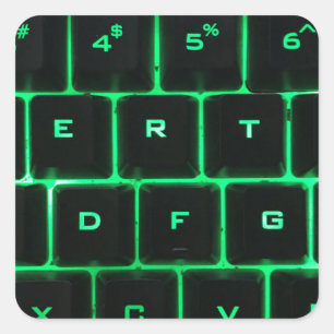 Adesivo Quadrado Teclas de teclado do computador QWERTY com brilho 