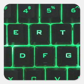 Adesivo Quadrado Teclas de teclado do computador QWERTY com brilho