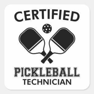 Adesivo Quadrado Técnico de Pickleball Certificado