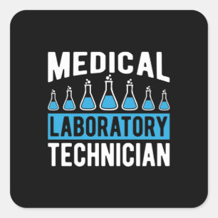 Adesivo Quadrado Técnicos do Laboratório Médico de Laboratório de T