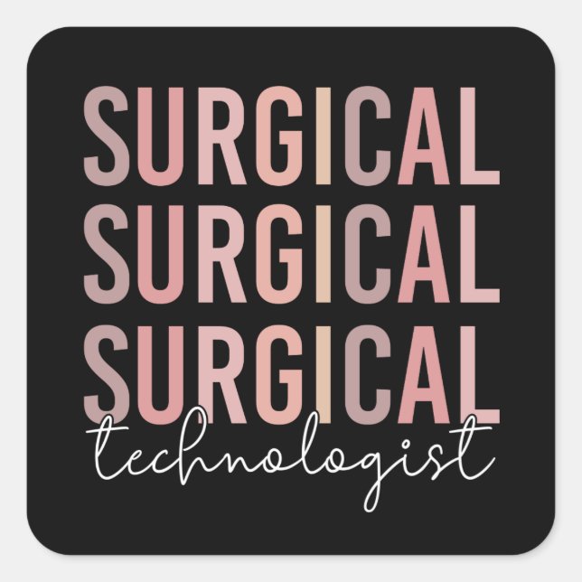 Adesivo Quadrado Tecnologia Cirúrgica Surgical Tech Cirurgia Técnic (Frente)