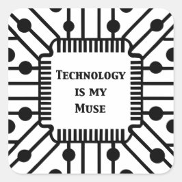 Adesivo Quadrado Tecnologia é o meu uso