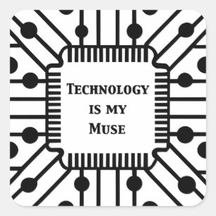 Adesivo Quadrado Tecnologia é o meu uso