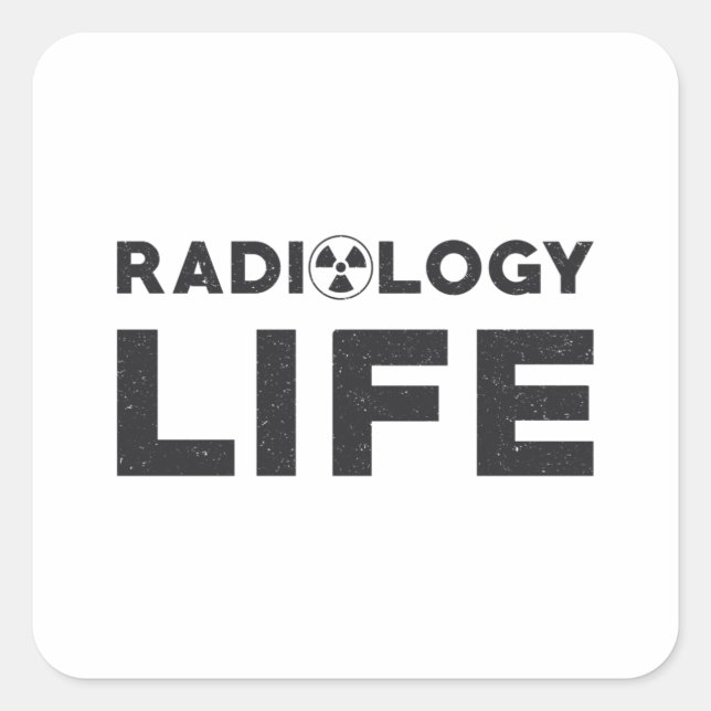 Adesivo Quadrado Tecnologia Radiology Life Rad Techist X-Ray Tech (Frente)