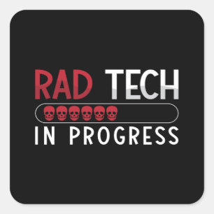 Adesivo Quadrado Tecnologia Radiology Tech Rad Tech em Andamento