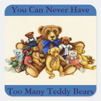 Adesivo Quadrado TEDDY BEAR HUGS STICKERS Square, Folha