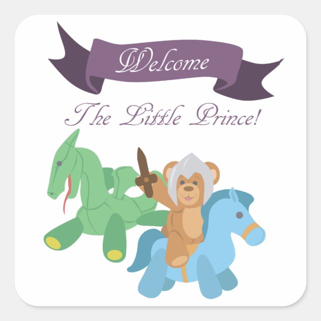 Adesivo Quadrado Teddy Bear Knight (Frente)