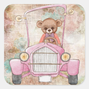 Adesivo Quadrado Teddy Bear Sticker