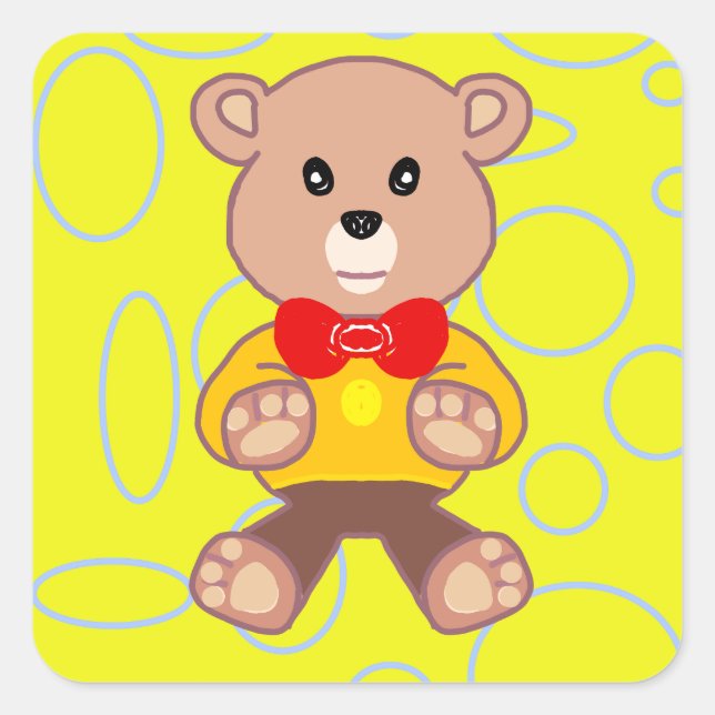 Adesivo Quadrado Teddy Bear Sticker (Frente)