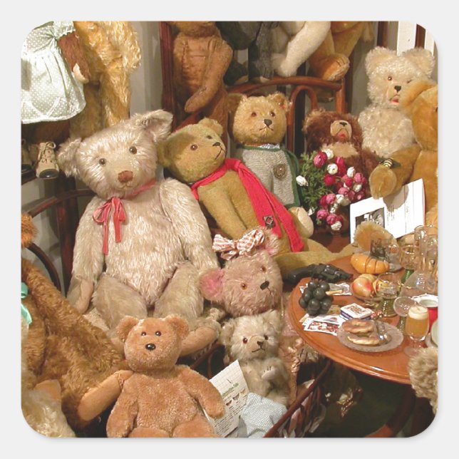 Adesivo Quadrado Teddy Bears Collectors Paradise (Frente)