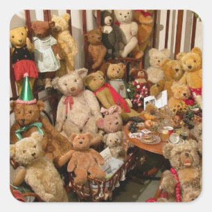 Adesivo Quadrado Teddy Bears Collectors Paradise