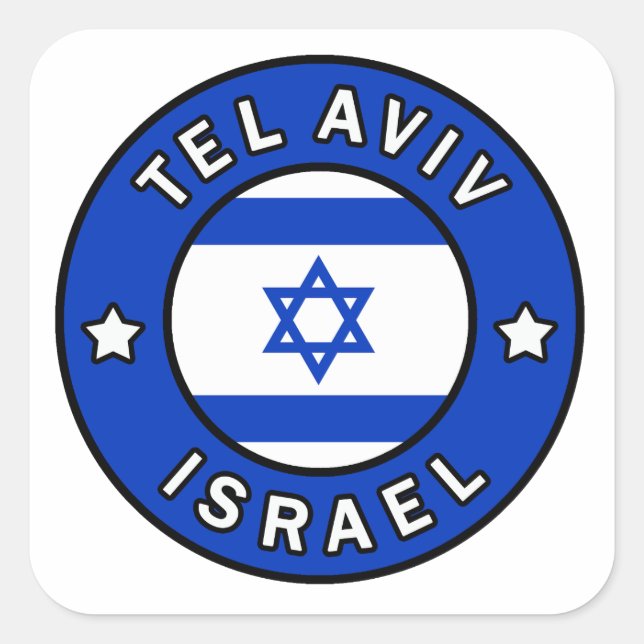Adesivo Quadrado Tel Aviv Israel (Frente)