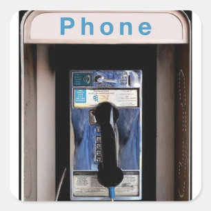 Adesivo Quadrado Telefone Público de Nova York, Cabine Telefônica R