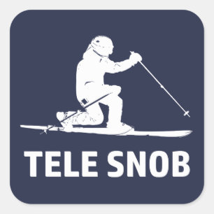 Adesivo Quadrado Telemark Skiing Snob