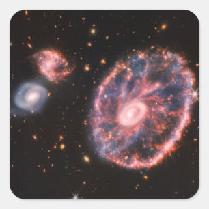 Adesivo Quadrado Telescópio Espacial JWST James Webb Galaxy