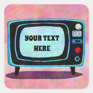 Adesivo Quadrado Televisão Retro