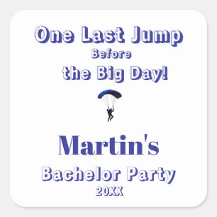 Adesivo Quadrado Tema de Aventura Divertida para Despedida de Solte