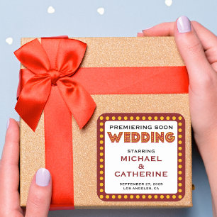 Adesivo Quadrado Tema do Filme Marca de Casamento Salvar a Data