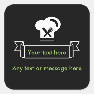 Adesivo Quadrado Tema do restaurante e do cozinheiro chefe