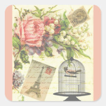 Tema francês rosa Vintage Sticker Paris