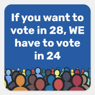 Adesivo Quadrado Temos de votar em 24