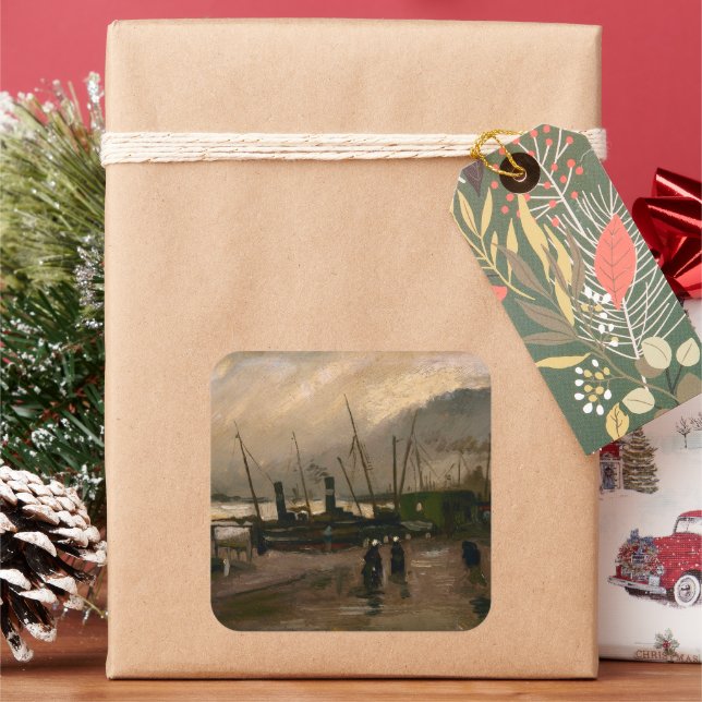 Adesivo Quadrado Tempestade dos Pescadores de Amsterdã, por Vincent (Feriado)