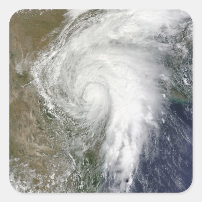 Adesivo Quadrado Tempestade tropical Hermine sobre o Texas (Frente)