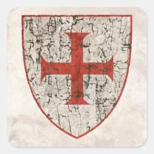 Adesivo Quadrado Templar Cross, Distante