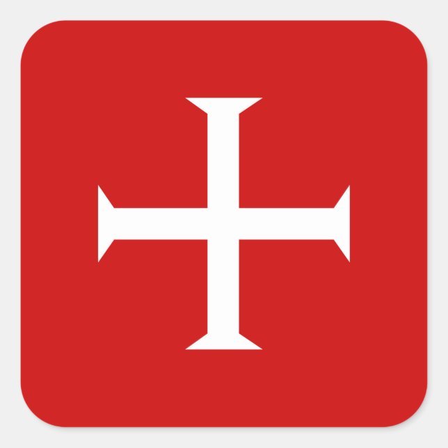 Adesivo Quadrado templar tricota vermelho malta teutonic hospitall (Frente)